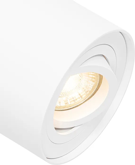 Set van 4 moderne plafondspots wit draai- en kantelbaar - Rondoo up