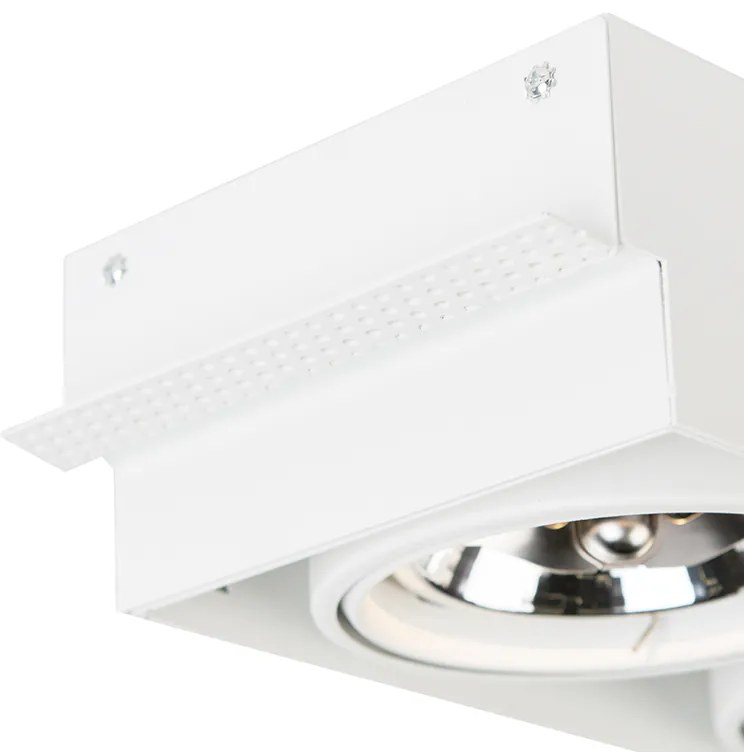 Set van 6 Grote Inbouwspot wit draai- en kantelbaar AR111 Trimless 2-lichts - Oneon QR111 / AR111 / G53 Binnenverlichting Lamp