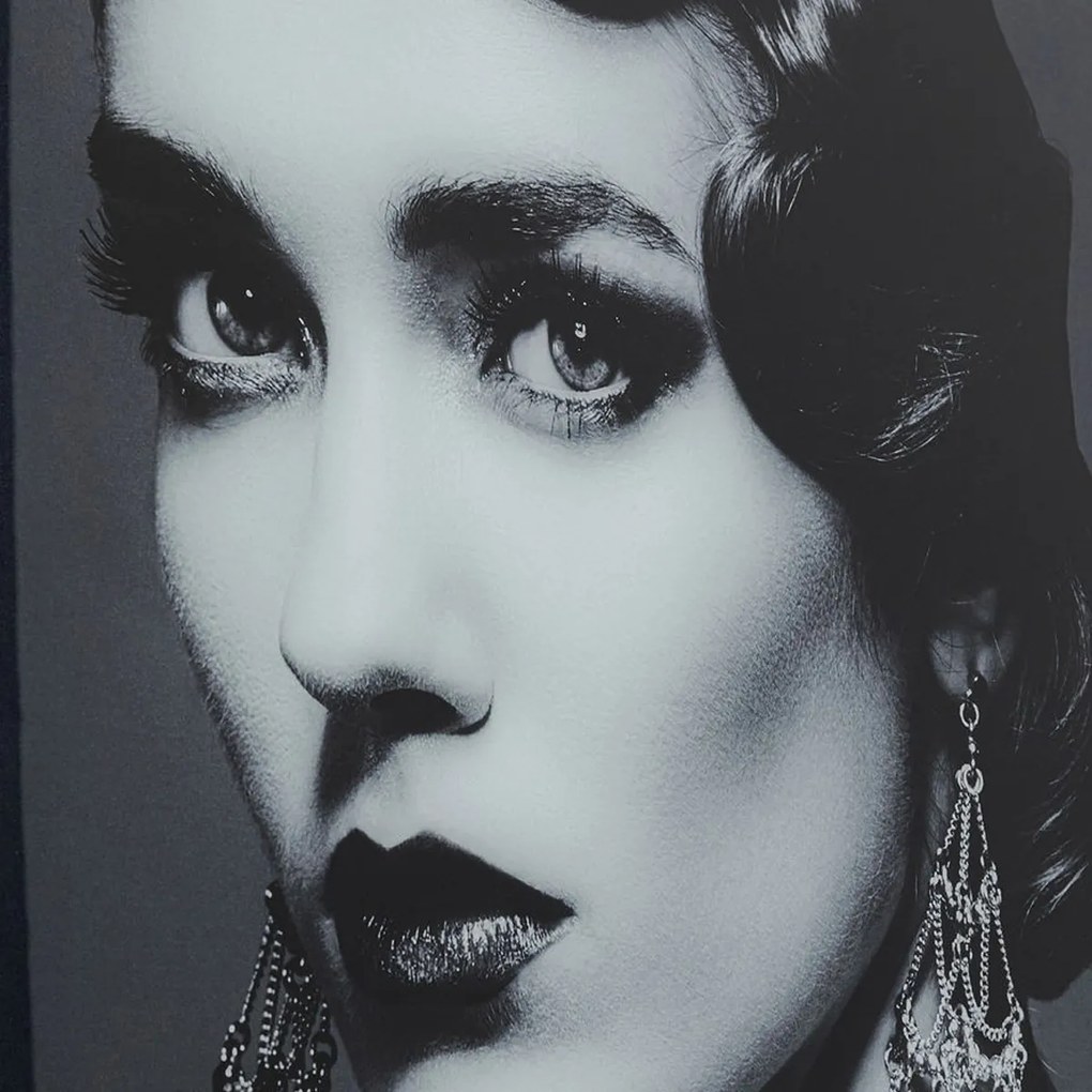 Kare Design Beauty Lady Glas Schilderij Zwart-wit Portret