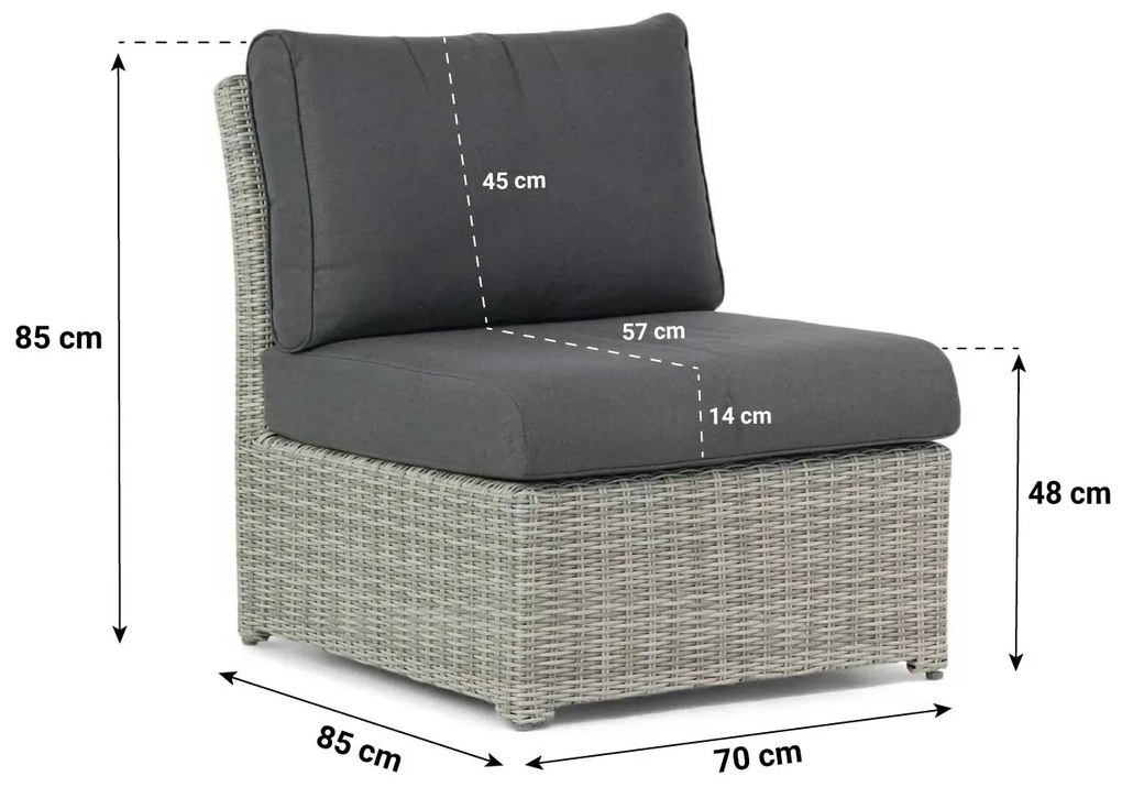 Hoek loungeset 6 personen Wicker Grijs  Garden Collections Giardino/Riviera