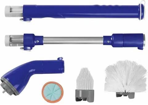 cleanmaxx accu-power-borstel, schoonmaakborstel, 3,7 V, blauw, 7-delig