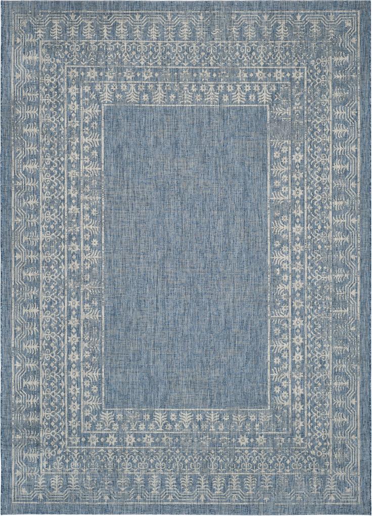 Safavieh | In- & outdoor vloerkleed M 160 x 230 cm marineblauw, grijs vloerkleden polypropyleen vloerkleden & woontextiel vloerkleden