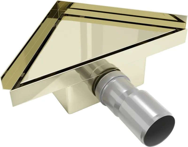 Mexen Flat-T M13 vloerafvoer driehoekig 20 x 20 cm, goud - 1510320