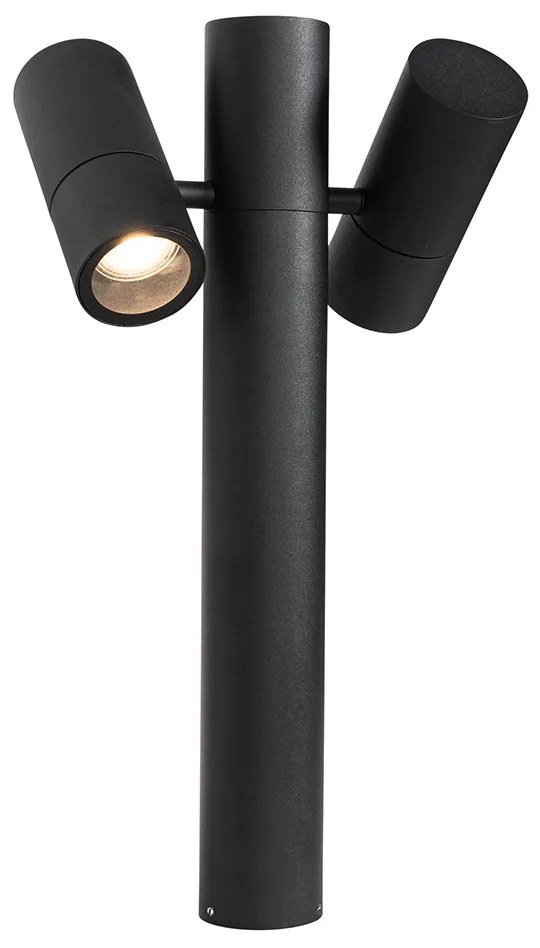 Staande buitenlamp zwart 50 cm 2-lichts verstelbaar - Duo