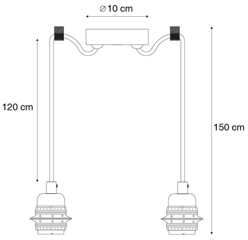 Hanglamp zwart 2-lichts - Cava Modern Minimalistisch rond Binnenverlichting Lamp