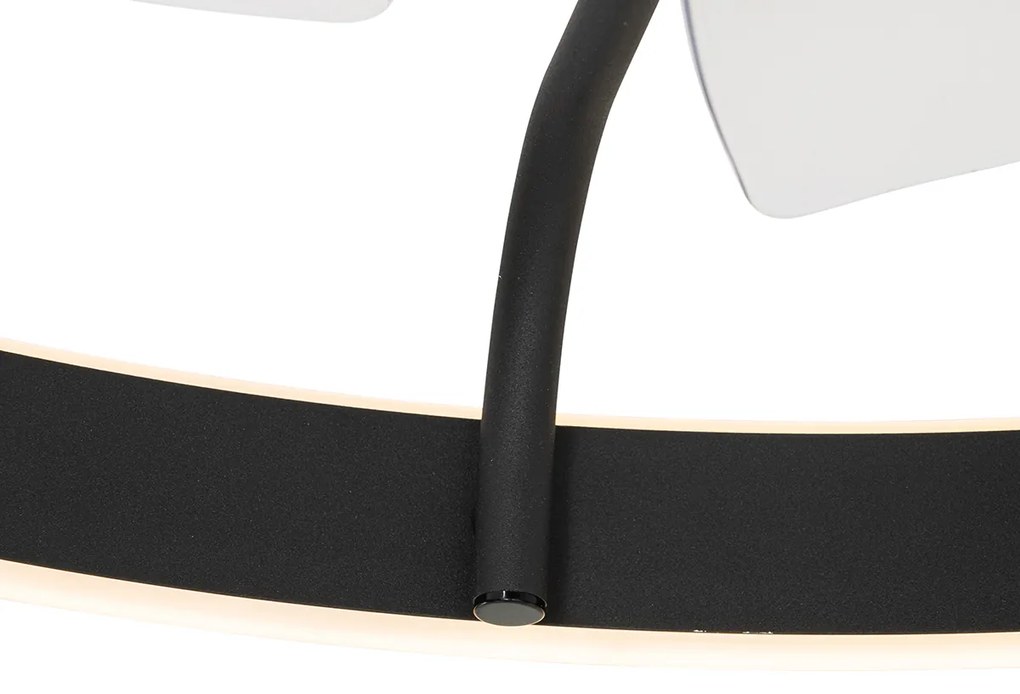 Plafondventilator met lamp zwart 70cm incl. LED dimbaar met afstandsbediening - Maddy Design rond Binnenverlichting Lamp