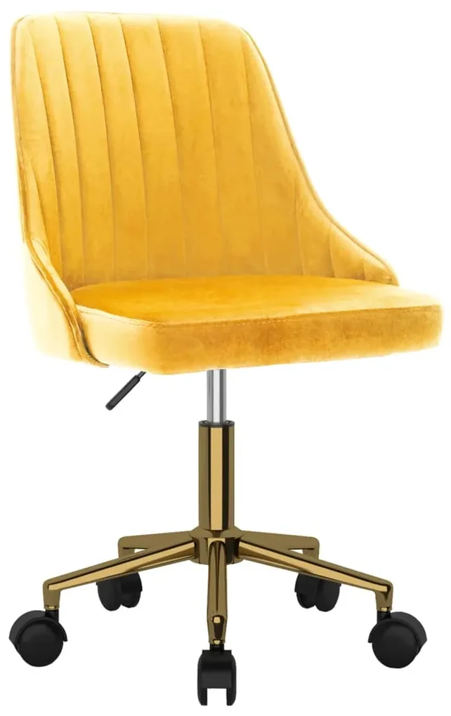 vidaXL Eetkamerstoelen draaibaar 6 st fluweel geel