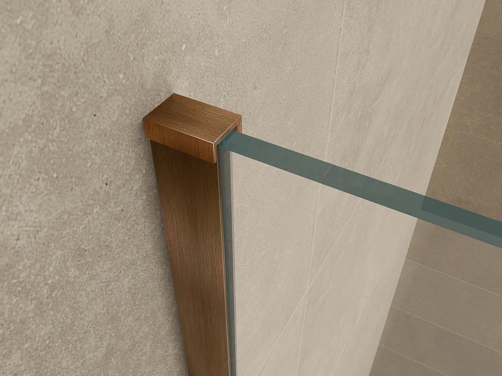 Mueller Slimline muurprofiel en stabilisatiestang voor losse glaswand geborsteld brons