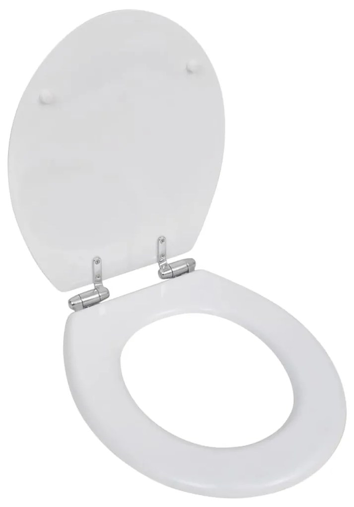 vidaXL Toiletbril met soft-closedeksel 2 st MDF wit