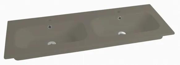 Nemo Spring Nubes twin tablet porselein met 2 wastafels met kraangat met overloop 1210 x 465 x 170 mm taupe QS12D46155