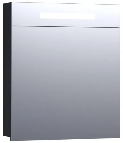 Saniclass 2.0 spiegelkast 60x70x15cm rechtsdraaiend 1 deur met LED verlichting Black Diamond 7226