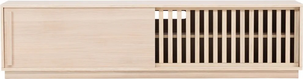 TV Meubel Met Schuifdeur Whitewash - 180x40x45cm.