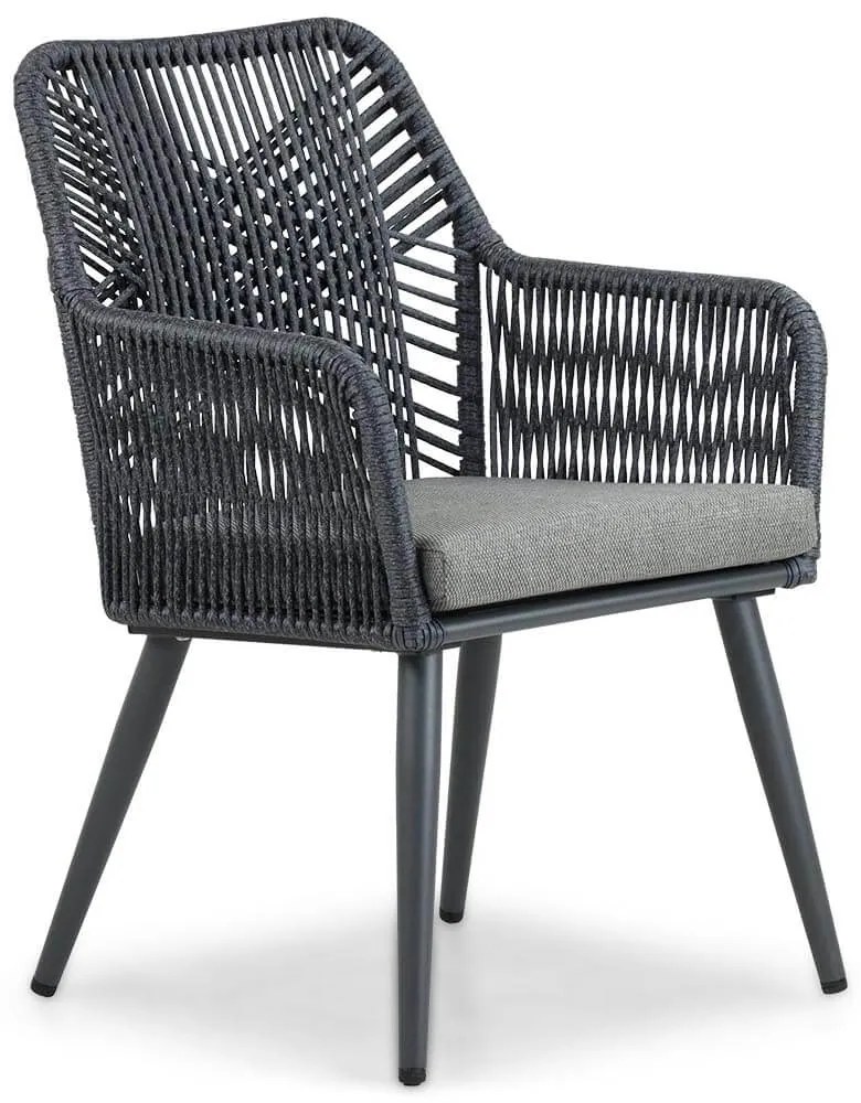 Tuinset 4 personen 180 cm Aluminium/wicker Grijs Coco Vedra/Matale