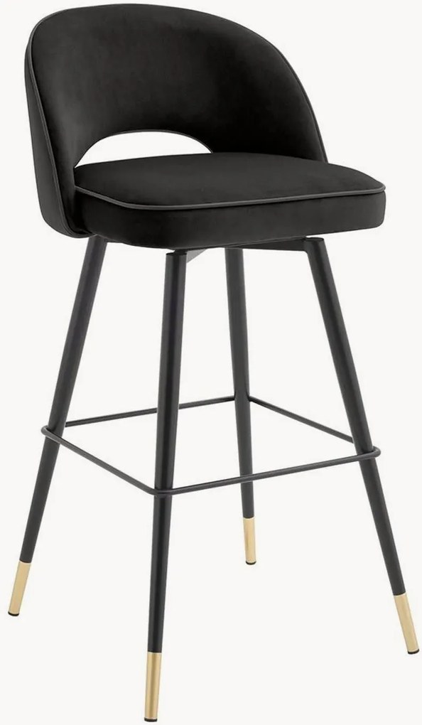 Fluwelen barkrukken Cliff, 2-delig