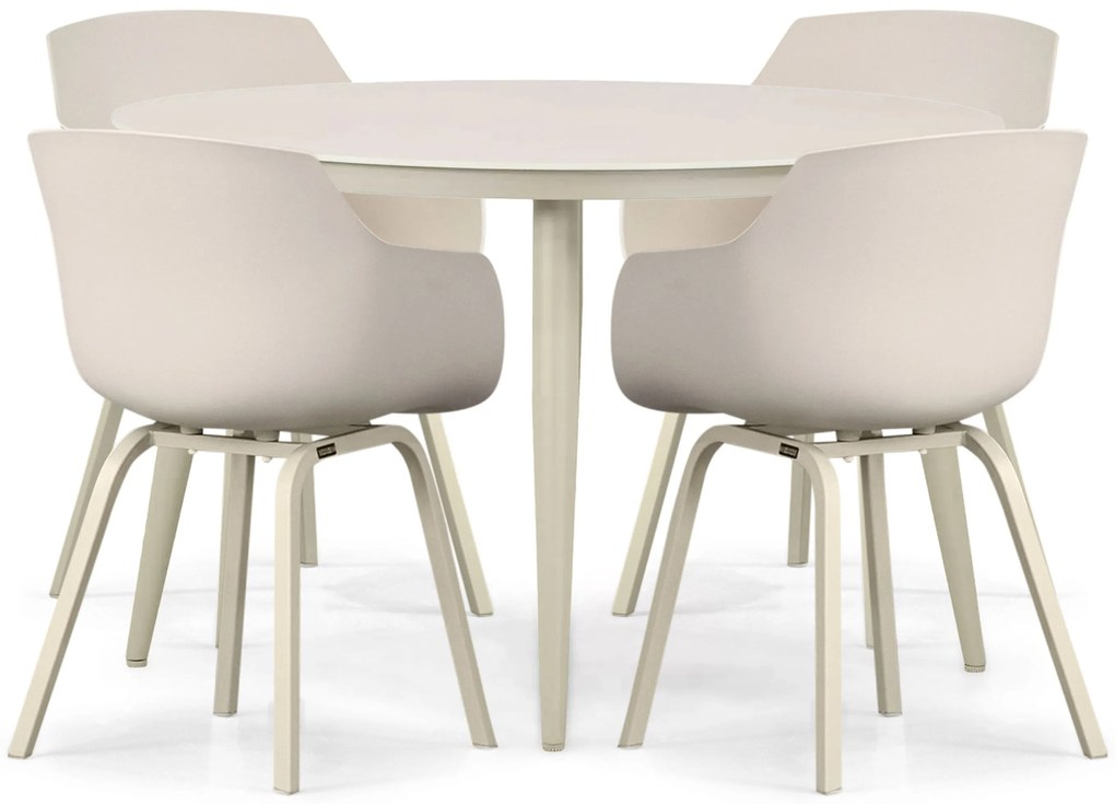 Tuinset 4 personen 120 cm Kunststof Taupe Lifestyle Garden Furniture Salina/Vienna