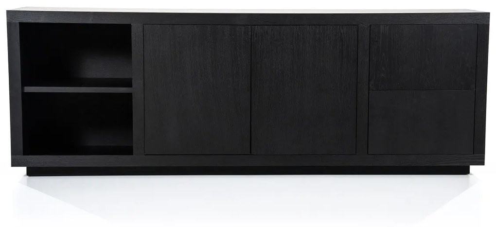 Modern Dressoir Zwart Hout - 200x47x76cm.