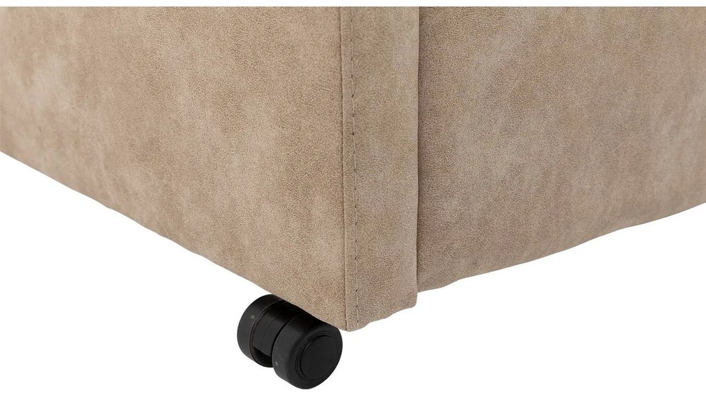 Goossens Eetkamerstoel Alex beige microvezel met armleuning en met wielen, stijlvol landelijk