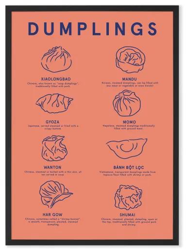 Dumpling Menu door Violet Studio, ingelijste print, A1, meerkleurig