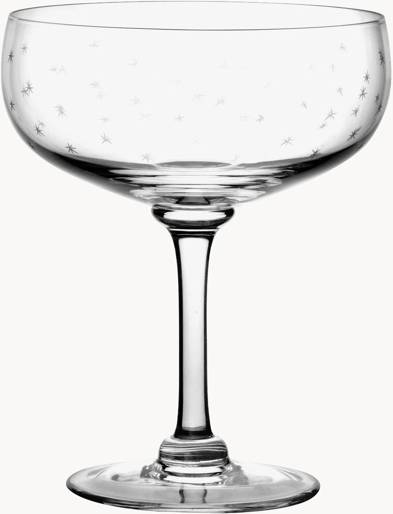 Mondgeblazen kristallen cocktailglazen Stars, 2-delig