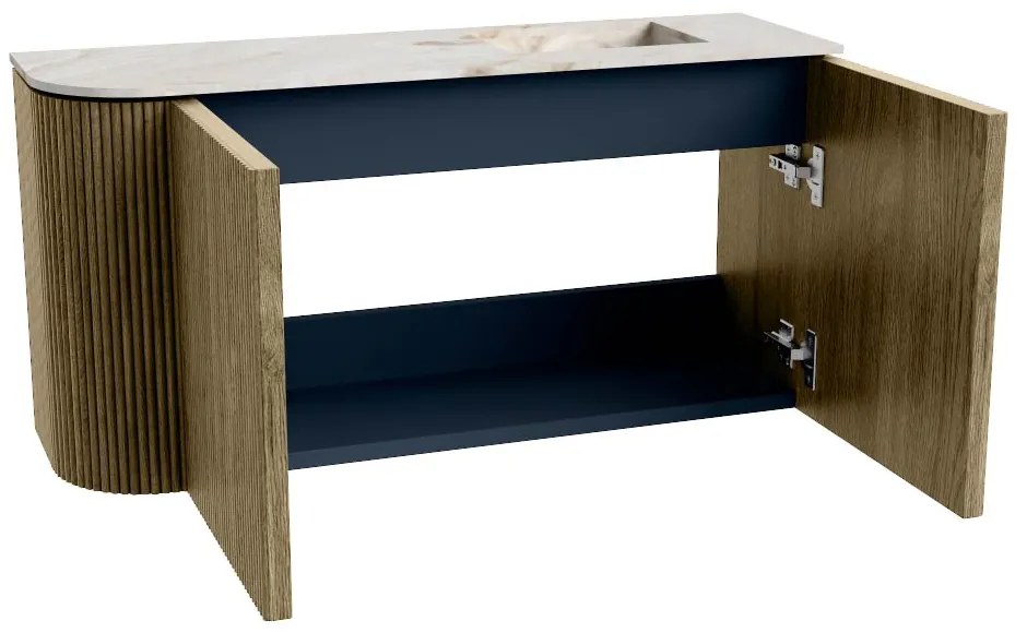 Mondiaz Joya DLux 80cm toiletmeubel ronding links dusk met wastafel faye rechts zonder kraangat frappe
