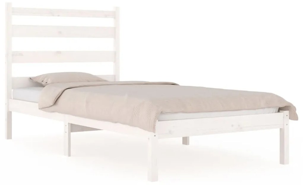 vidaXL Bedframe massief grenenhout wit 75x190 cm 2FT6 Small Single