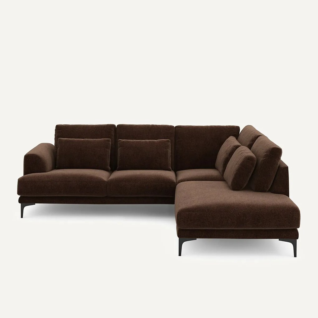 Hoekbank rechts in chenille fluweel, Marsile