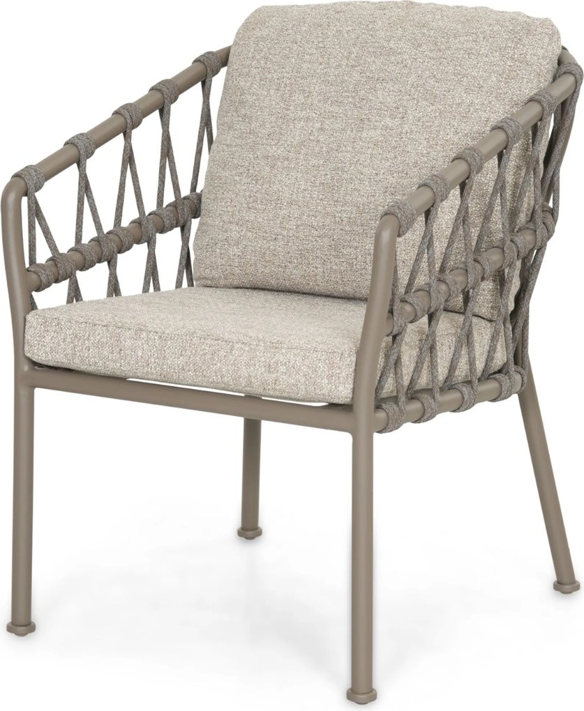 Tuinset Ronde Tuintafel 4 personen 140 cm Rope Taupe Santika Furniture Santika