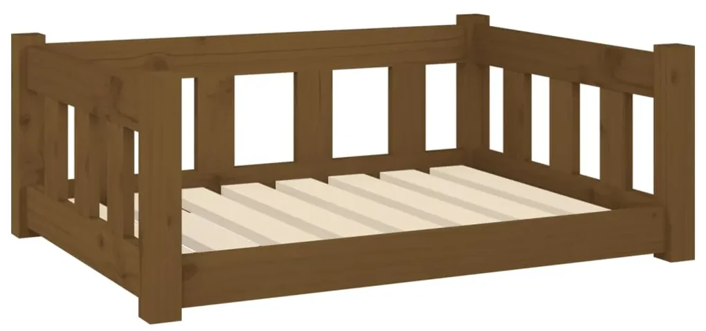 vidaXL Hondenmand 75,5x55,5x28 cm massief grenenhout honingbruin