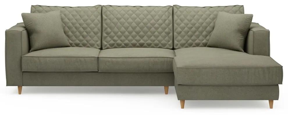Rivièra Maison - Kendall Sofa with Chaise Longue Right, oxford weave, forest green - Kleur: groen