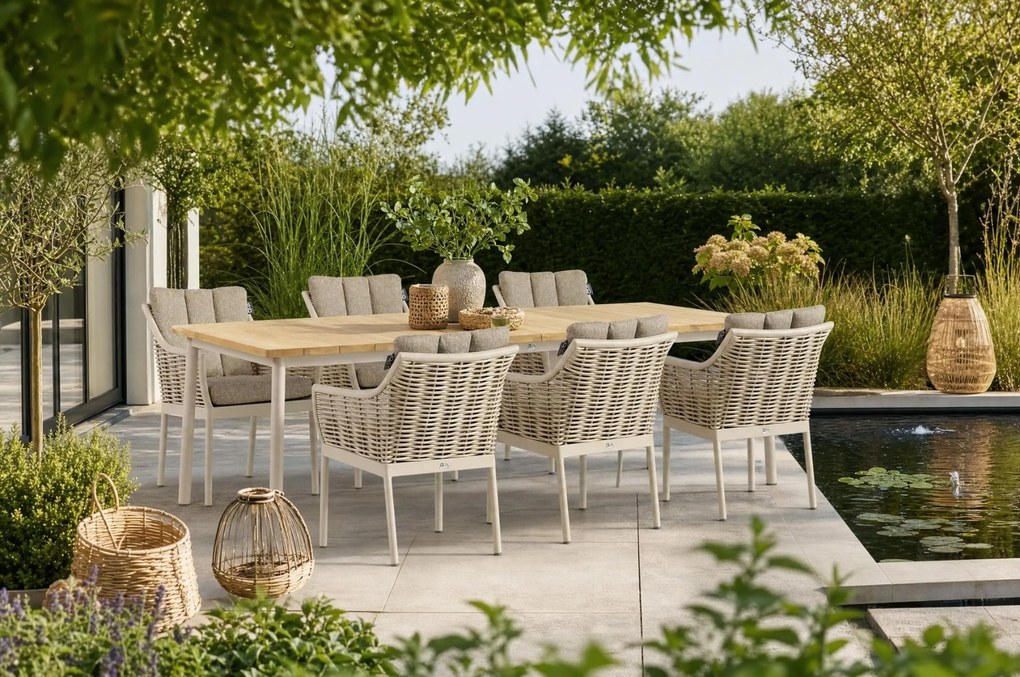 Tuinset 6 personen 240 cm Aluminium/Wicker Taupe Apple Bee Milou/Milou