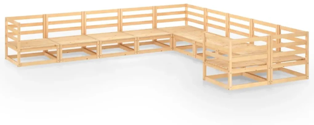 vidaXL 10-delige Loungeset massief grenenhout