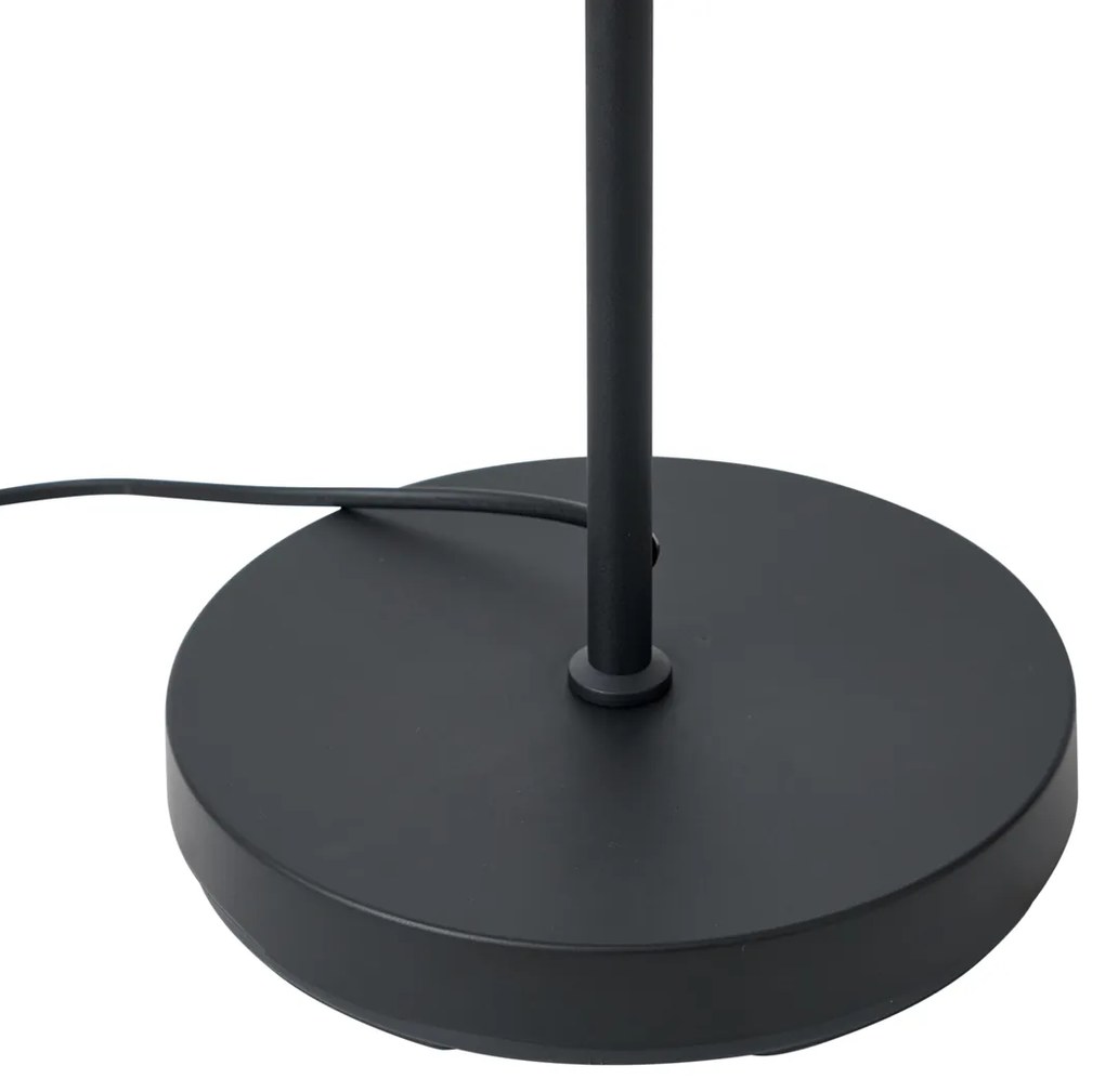 Art Deco vloerlamp zwart met zwarte veren - Peahen