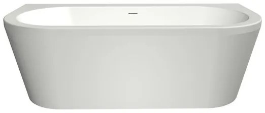 Xenz Charley half vrijstaand bad acryl 165x75x60cm wit mat met waste koper