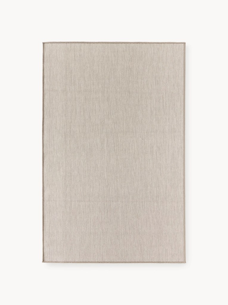 In- & outdoor dubbelzijdig vloerkleed Cort met zigzag patroon