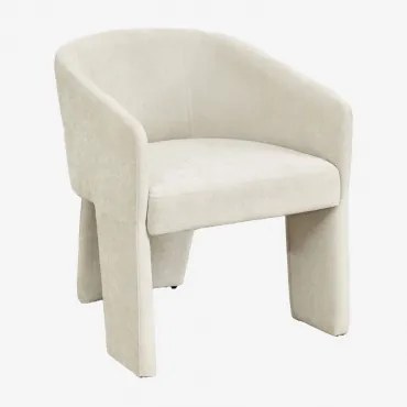 Pack Van 4 Gestoffeerde Eetkamerstoelen Jimena Stof Chenille Beige – Crème - Sklum