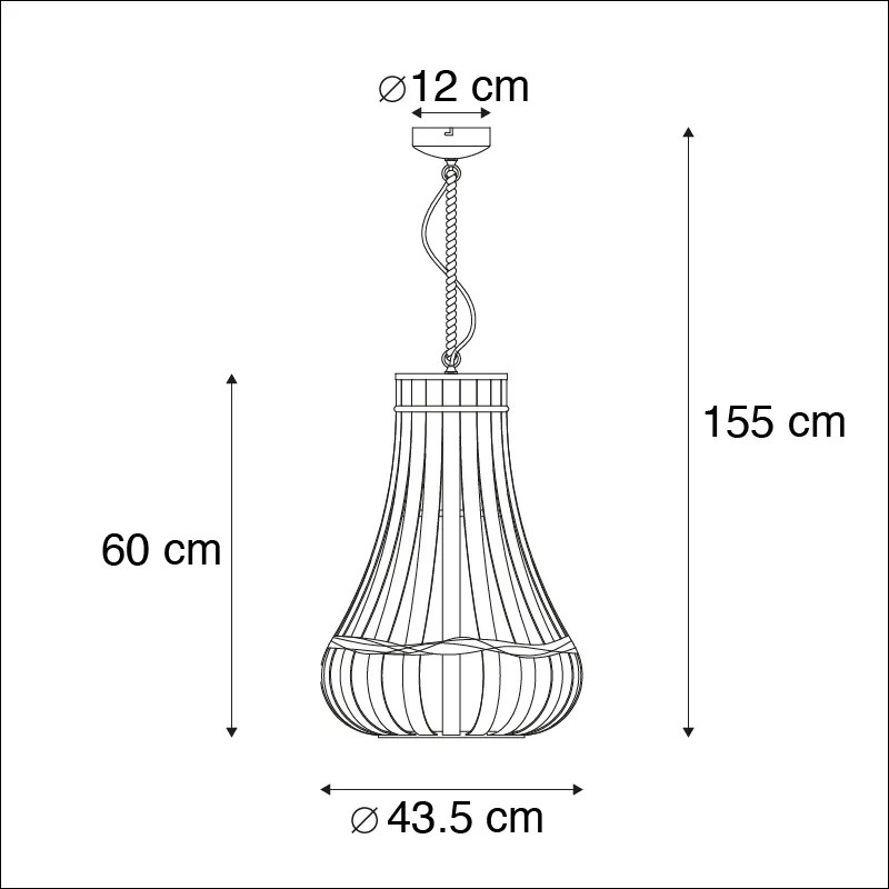 Hanglamp huiskamer, Landelijk, hout met touw, bij bank, zithoek, bijzettafel of salontafel Landelijk E27 rond Binnenverlichting Lamp