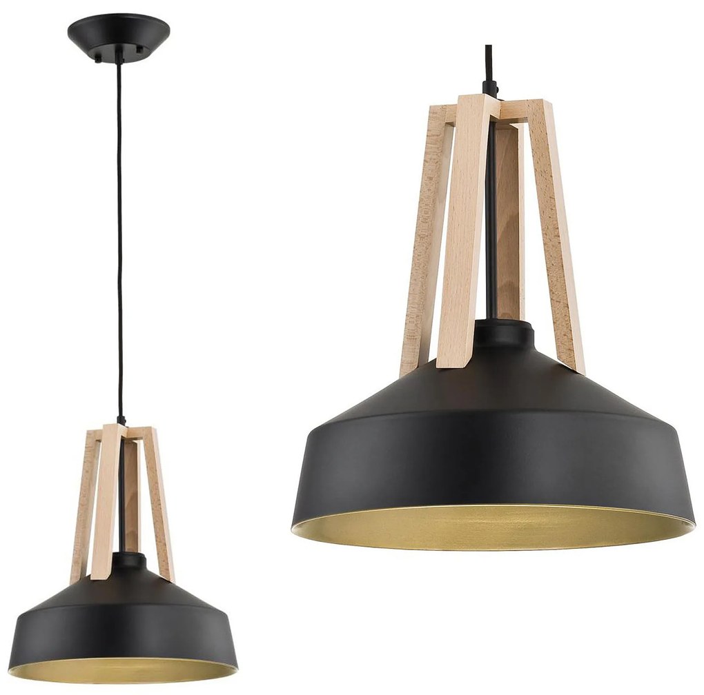 Hanglamp Basic Wood zwart