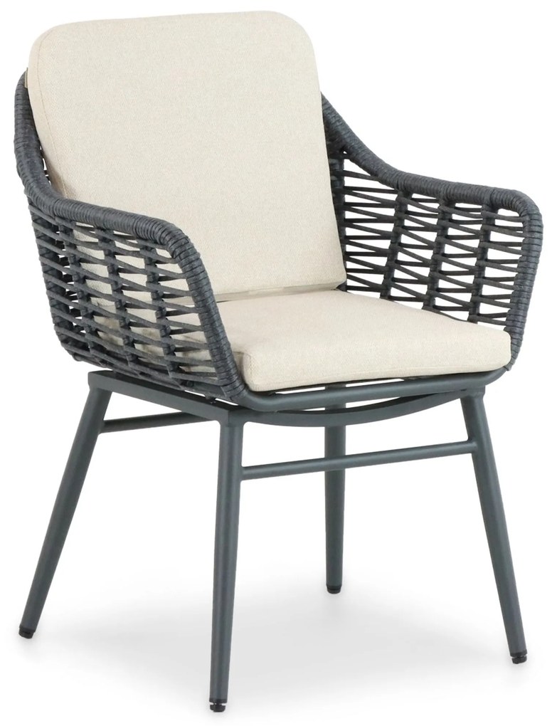 Tuinstoel Aluminium/rope Grijs-antraciet Coco Antoni