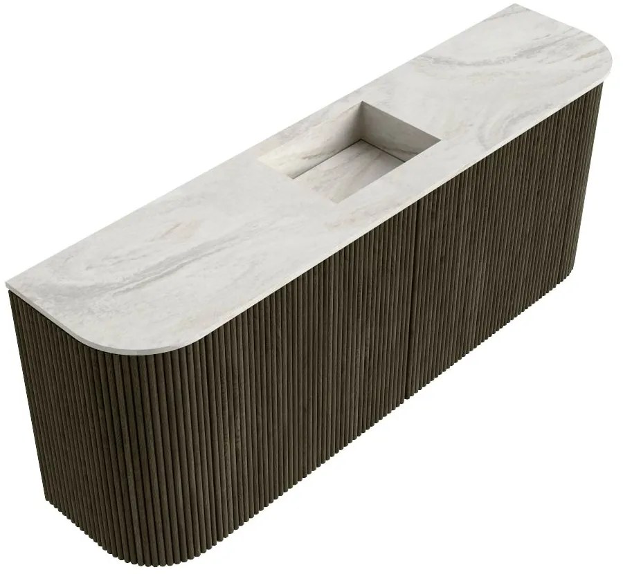 Mondiaz Joya DLux 105cm toiletmeubel ronding links/rechts shadow met wastafel faye midden 1 kraangat ostra