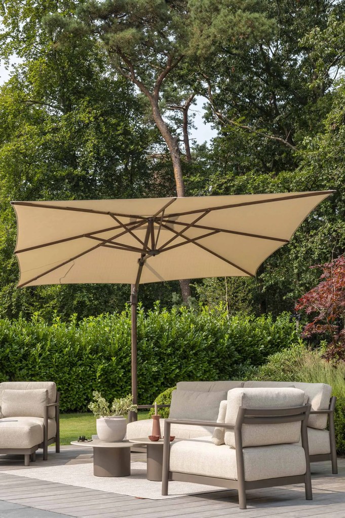 4 Seasons Outdoor Siesta PREMIUM 300 x 300 cm parasol Beach, Wegné frame Parasol   beige weerbestendig