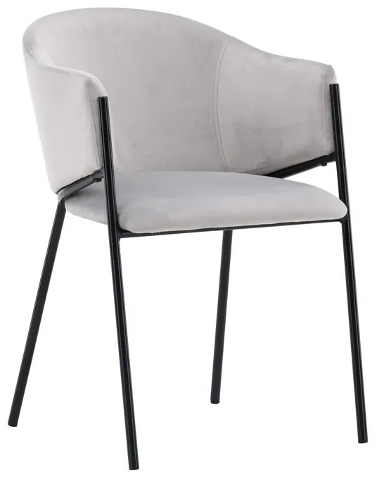 Jörn Eetkamerstoel - Sara -  Lichtgrijs - Fluweel - Jörn