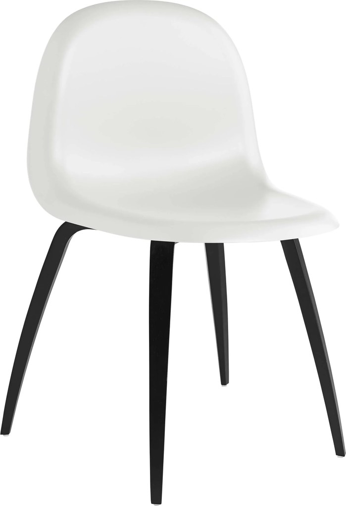 Gubi Gubi 3D HiRek stoel met zwart gebeitst onderstel wit