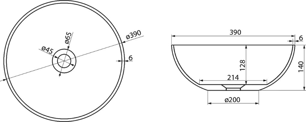 Polysan Banera waskom rond 39x14cm grijs mat