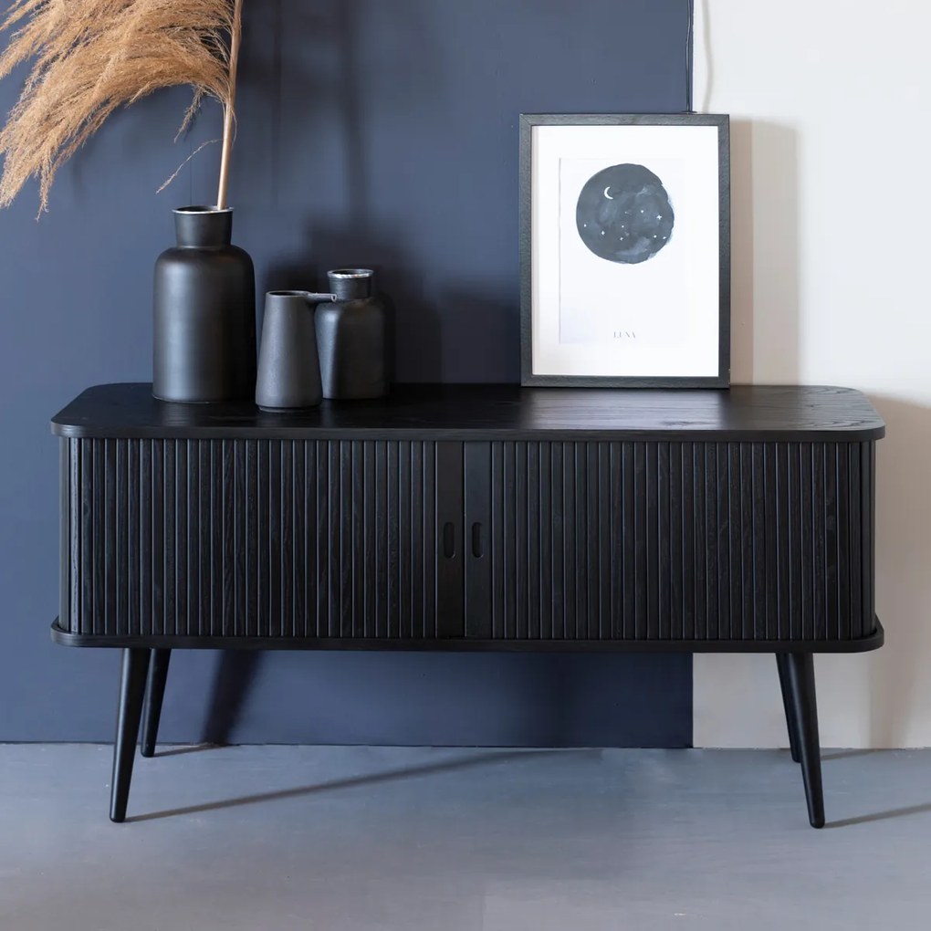 Zuiver Barbier Black Zwart Design Tv-dressoir - 120x40x57.5cm.