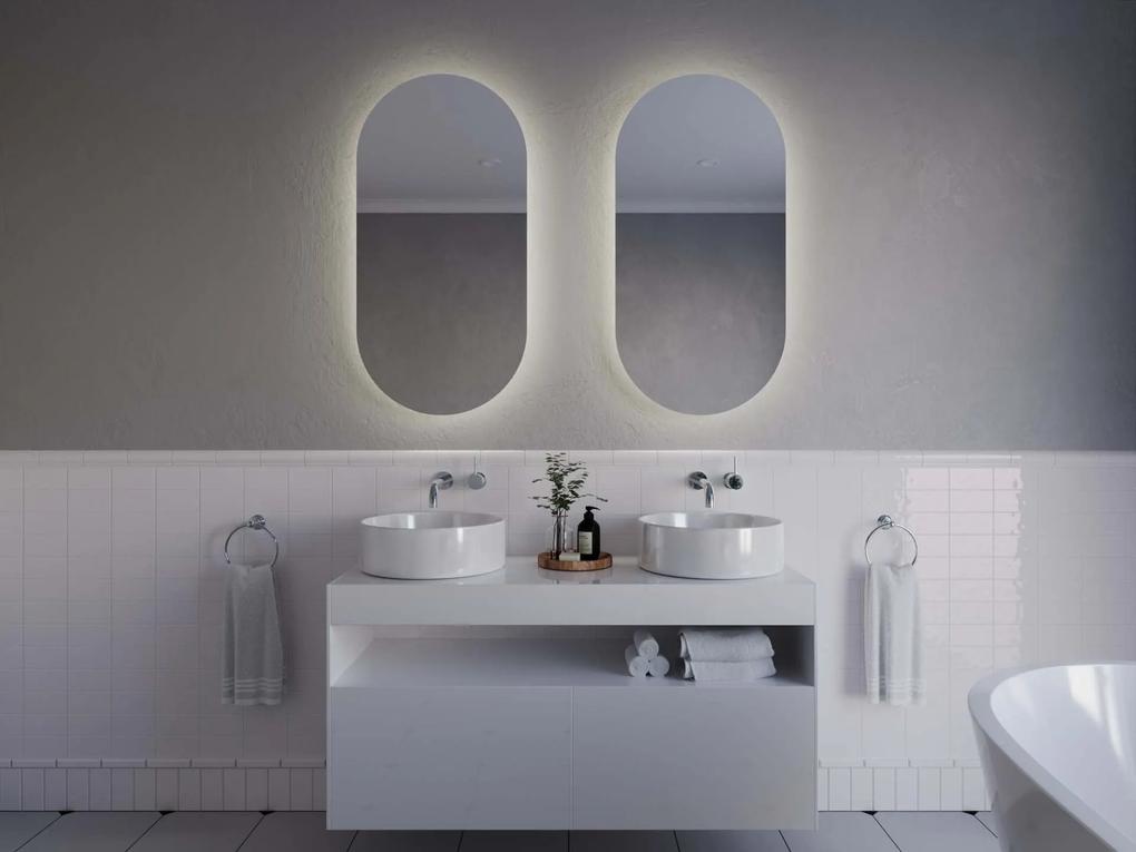 Ovale badkamerspiegel met LED verlichting A1 50x100