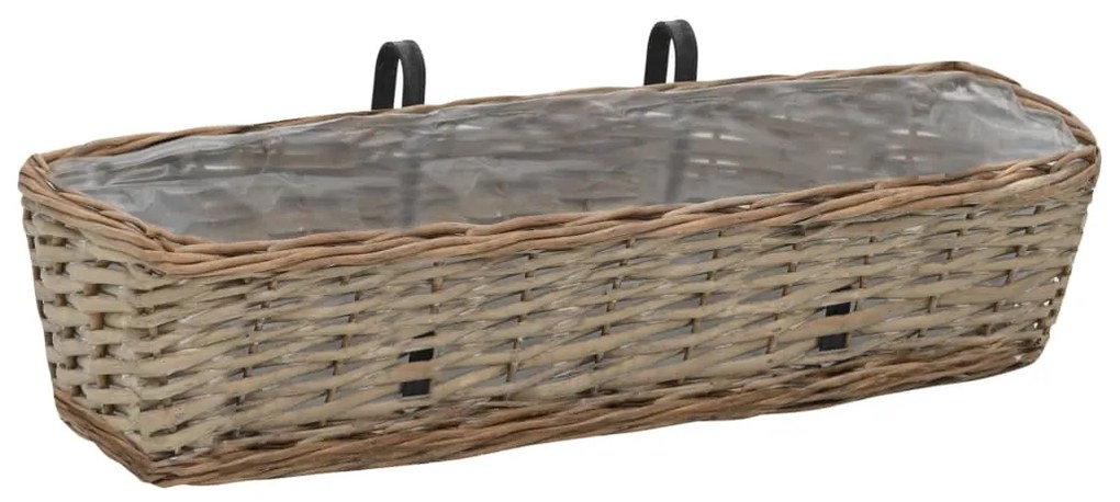 vidaXL Balkonbakken 2 st 60 cm wicker met PE-voering