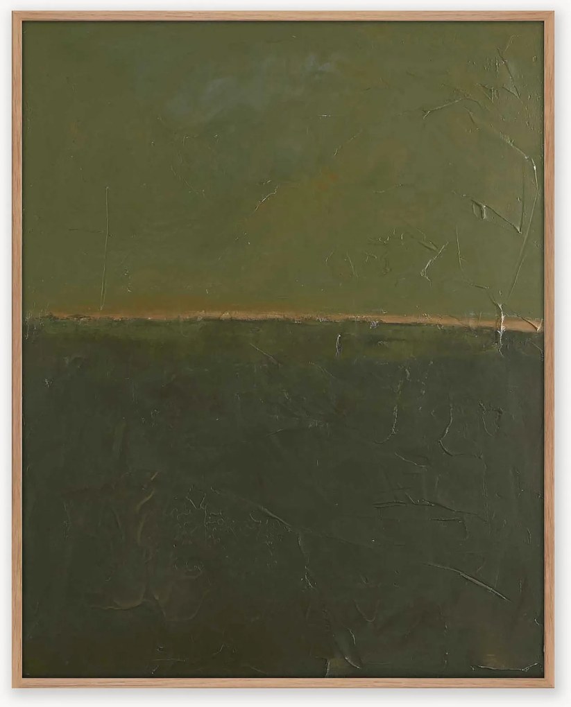 Handbeschilderde canvasdoek Edge Green