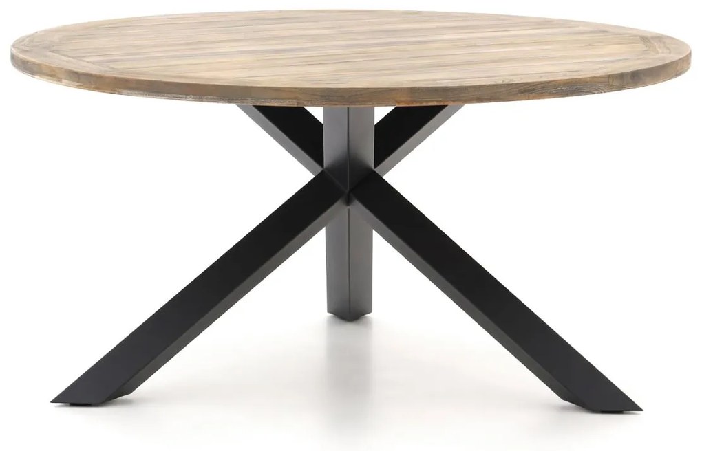 + 15% kassakorting | Tuin eettafel ROUGH | Rond  | Tuintafel Teakhout | Ø150cm | 6 personen | Kees Smit Tuinmeubelen