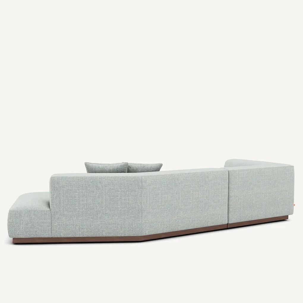 Linkse open hoekbank in gespikkelde stof, Jacopo