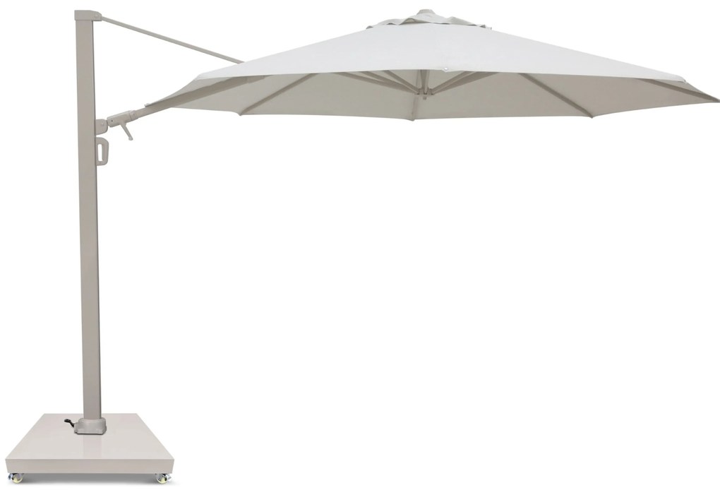 Zweefparasol  3.5m S2 Excellent (incl. voet + hoes) Taupe-naturel-bruin Camello Luna